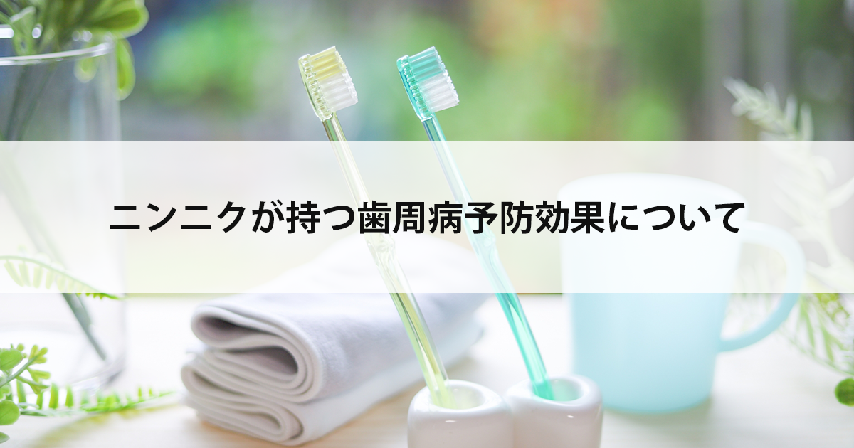 【新潟の歯医者で歯周病治療】ニンニクが持つ歯周病予防効果について